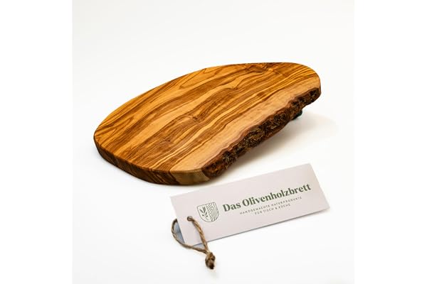 Planche à Découper Bois D'Olivier Coupe Naturelle avec Du Bord - 20cm