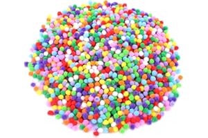 CDJX 2000 Pieces 5mm Pom Poms Cheerleading Balls for Crafts Making,Hobby Supplies and DIY Creative Crafts Decorations,5mm Assorted Mixed Color Soft Flutty Mini Pom Poms for Kids Art