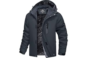 MAGCOMSEN Vestes d'hiver imperméables pour hommes Manteau chaud de ski et de neige Veste de montagne coupe-vent avec capuche amovible