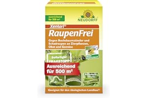Neudorff Xentari RaupenFrei, bekämpft biologisch Buchsbaumzünsler und andere Schadraupen. Wirksames Spritzmittel zum Schutz vor Raupen an Buchsbaum, Hecke etc. 1x 25g