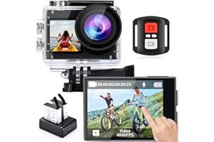 icefox Action Cam 4K 60FPS 20MP, Fotocamera Subacquea con EIS, Telecamera Subacquea con Zoom 5X, Telecomando WiFi e App per Modificare Video e Foto, Ideale per Ciclismo, Immersioni e Nuoto