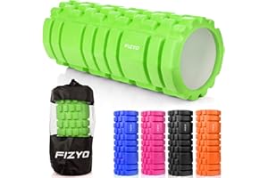 Fizyo Rouleau de fascia EVA pour la colonne vertébrale, Foam Roller pour le massage des points trigger, Rouleau en mousse favorise la circulation sanguine (Vert, 33 x 14 cm)