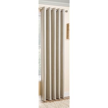 Natural Beige Cream Thermal Blockout Single Door Curtain Eyelet