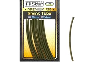 ‎PRO FILSTAR PRO Filstar Angeln Schrumpfschlauch Set 10 x 50 MM, Dia 2.4MM - Anti Tangle Sleeves für Futterkorb - Hülse für Angelhaken mit Vorfach - Carp Fishing Line Aligner - Karpfen Zubehör - Method Feeder