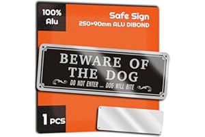 AIFIZO Beware of the Dog Sign 25×9cm(3.5"x9.8"), 1 PACK, Dog Signs for Home, Durable Aluminum Metal, Reflective, and Fade Resistant - Ideal for Home and Yard