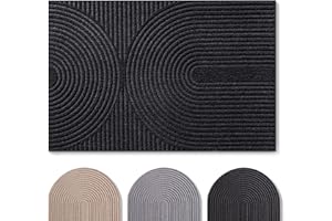 Blumtal - Tapis Entree Interieur et Exterieur 40x60 cm - Tapis Exterieur antidérapant - paillasson en Polyester très résistant - absorbe la saleté - Tapis Lavable en Machine - Anthracite Motif Vagues