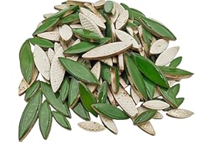 YOZIEMQ 500 g Weidenblatt-Blütenblatt-Mosaik, unregelmäßige Mosaikstücke für Heimdekoration oder Bastelarbeiten, Mosaikherstellungszubehör (Dunkelgrün)