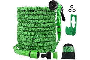 SENTAIMAO Expandable Hosepipes,30m 100ft Garden Hose Pipe for Garden Flexible Garden Hose with 7 Function Spray Gun,Extendable Water Hose Retractable Magic Hose Pipe for Gardening Car Washing (Green)