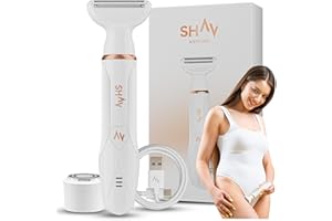 ‎SHAV Golarka Damska Shav Woman, elektryczna maszynka do golenia, maszynka dla kobiet, depilator damski, bezprzewodowa, CutFree, IPX5, golenie na mokro i sucho, bezprzewodowa do wrażliwej skóry