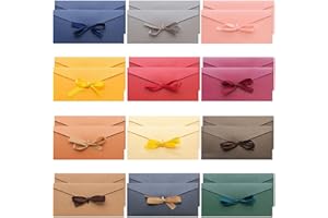 Cisolen 24 piezas Sobres de Colores con Lazo Vintage Kraft Cinta Sobres Regalo Retro Sobre de Papel Kraft Envelopes para Invitaciones Tarjetas Regalo de Cumpleaños Fiesta Boda o Festival