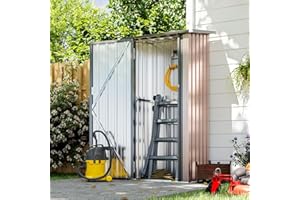 Aoxun 3’x2.1’ Outdoor Metal Storage Shed with Lockable Doors, Metal Sheds Outdoor Storage, Steel Utility Tool Shed for Patio, Garden, Backyard and Lawn, Brown