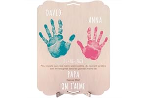 nagu® Cadeau personnalisé homme, fetes des pères. Idée cadeau papa fête des pères avec empreinte main pied bébé. Cadeau d'anniversaire homme, cadeau original utile pour homme