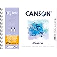 Canson Spiral-Bound Notepad AQ Montval Fine Watercolour 300 g/m² 12 Sheets per Pad Spiral on Short Side White 24 x 32 cm White