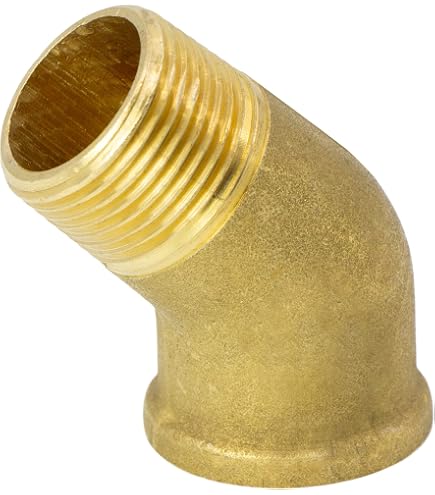 2 Stück Messing Beweglich Verschraubung, 1 AG x 3/4 IG Messing Winkel 90°, 1 Zoll auf 3/4 Zoll Rohrwinkel Bogen, 90 Grad Winkelverschraubung für Wasserinstallationen und Zentralheizungen