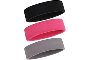 ONUPGO Headband Sports Sweatbands - 3/6/12 Terry Cloth Striped Head Band/Wrist Band Set Athletic Ćwiczenie Koszykówka Headbands Moisture Wicking Bluza Absorbing Band