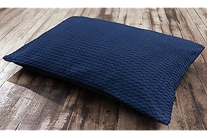 ASHLEY MILLS Large Jumbo Floor Garden Indoor Cushion Soft Hollow Fibre Chunky Filled Booster (58cm x 85cm, Chevron Faux Fur Navy Blue)