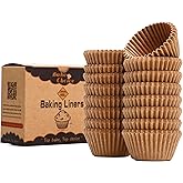 Bake Choice 400 Stück Muffinförmchen Papier Mini,Pergament & lebensmittelecht & Antihaftbeschichtet & Fettdicht, Natürlich Mu