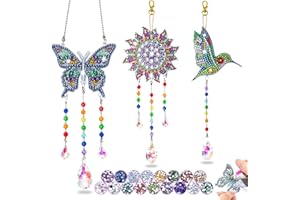 ‎DIKENCE Geschenke für Mädchen 6 7 8 9 10 11 Jahre Geschenkideen, Bastelset Kinder ab 5 6 Jahre Diamond Painting Kinder Spielzeug ab 5-12 Jahre Mädchen Sonnenfänger Kristalle Zum Aufhängen Windspiel Basteln