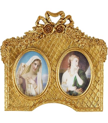 Vintage Bilderrahmen Aus Kunstharz – 10,2 X 15,2 Cm, Gold, Mit Ständer & Aufhänger, Für Tisch & Wand