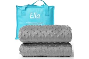 Ella Health Kołdra Obciążeniowa dla Dzieci 3.2 kg 100x150cm - Kołderka Sensoryczna dla Dziecka - Hipoalergiczny Granulat Szklany, Miękka Bawełniana Powłoczka - Koc Dla Dzieci 25-40kg – Minky