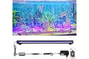 GOESWELL Aquarium LED Lampe RGB Beleuchtung: Wasserdicht mit Blasenfunktion und Fernbedienung für gleichmäßige Aquarienbeleuchtung mit individueller Steuerung (52CM)