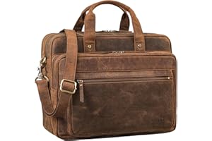 STILORD 'Walt' Borsa da lavoro uomo donna in pelle vintage Grande porta documenti da Insegnante Professore a tracolla per l'Ufficio A4 raccoglitori in cuoio