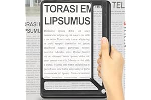 Tobegiga 5X Leselupe Handlupe Leichte Lupe von Büchern, Rechteckige Lupe zum Lesen für Senioren Groß, Zeitungen, Verbesserte Handlupe Ganzseitenlupe zum Lesen Lesehilfe für Senioren mit Sehschwäche