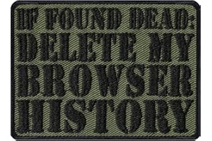 EXPRESS-STICKEREI Toppa da gamer ricamata con frase "If found dead: Delete my browser history" | Patch morale tattico, regalo per videogiocatori, applique per tutti i tessuti | 70x50mm