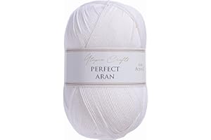 Utopia Crafts Aran Knitting and Crochet Yarn, 400g (White)