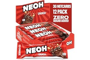 ‎NEOH NEOH Low-Carb Keto Crunch-Schokoladenriegel – Ohne Zugesetzten Zucker, Bietet Ein Knuspriges Schokoladenerlebnis Mit Jeder Bissen, Perfekt für Eine Low-Carb-Ernährung, 30g pro Riegel, Packung mit 12