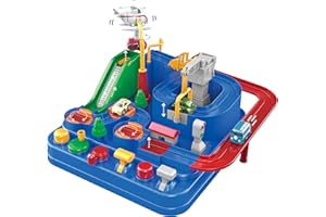 BEPER Circuit de Voitures Montessori interactif – Jeu éducatif à 9 Niveaux, 6 Boutons de Mouvement et 2 Voitures incluses – Toboggan à gravité sans Piles, pour Le développement Moteur et cognitif