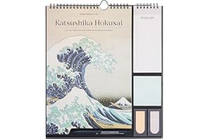 Grupo Erik Hokusai Wall Planner 2025 | Monthly Planner 16 Months Sep 2024 - Dec 2025 | 11.8 x 13.4 inches - 30 x 34 cm | With Stickers/Pen/Shopping List | Hokusai Calendar 2025