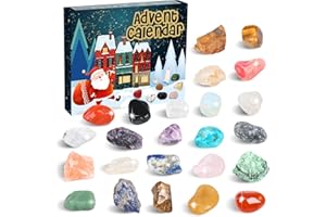 JoiTale Crystal Advent Calendar 2025, 24 Days Gemstone Rock Christmas Countdown Advent Calendar Geology Enthusiasts for Learning, Collecting Gift for Kids Adult Teenage Boys Girls Women