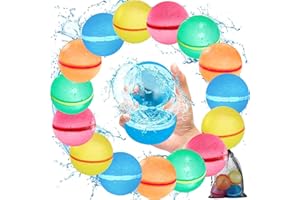 ZQEJEFD 15 Stück Wiederverwendbare Wasserbomben Selbstschließend, Wasserbomben Set Splash Bälle, Silikon Wasserballons Spielzeug für Kinder Erwachsene,Sommer Outdoor Wasserpark Schwimmbad Strand Party