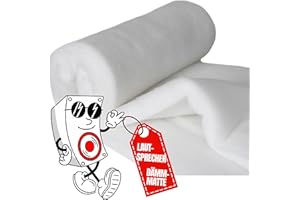 QOOLTEX Lautsprecher Dämmung 500x160cm (5cm dick) 500g/m² Dämmwatte Akustik Vlies Dämmmatte Sound Absorber Dämmwolle Akustikvlies Schallabsorber