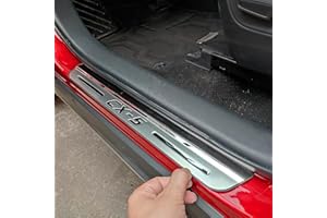 GZBFTDH Car Door Sill Scuff Protector, for Mazda cx-5 CX5 2017-2022 Accessories Parts, Stainless Steel with abs Plastic Door Entry Guard Plate Trim Cover