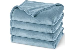 PHF Kuscheldecke Flauschig Fleecedecke 150x200cm - Oeko-Tex Weich Warm Wohndecke, Decke Blanket für Couch Sofa Bett, Tagesdecken & Kuscheldecken, Sofa überwurfdecke, Grau Blau