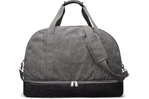 S-ZONE Bolsa de 60 L para Mujeres y Hombres, Bolsa de Viaje Grande para Llevar Fin de Semana Durante la Noche con Compartimento para Zapatos