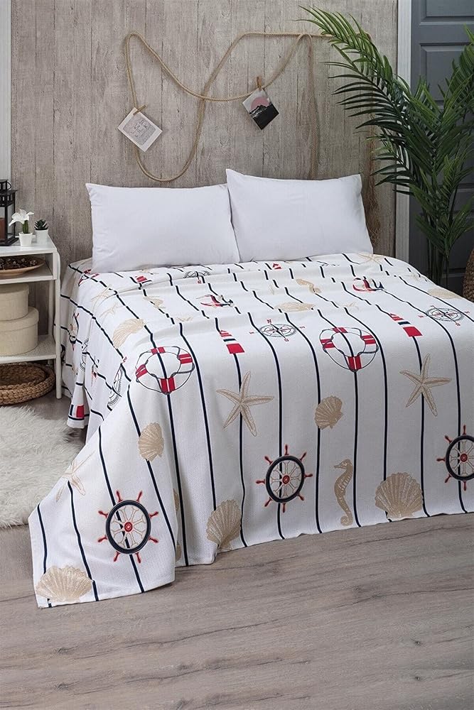 Mulberry Marine Tek Kişilik Pike Yatak Örtüsü 170 x 230
