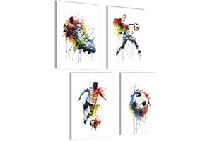 mojoliving Set di poster da calcio, idea regalo per ragazzi, calcio, calcio, cameretta dei bambini, poster per calcio, regalo per ragazzi e calcio