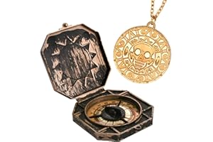 papapanda Piraten Jack Kompass Halskette Karibik Azteken Münze