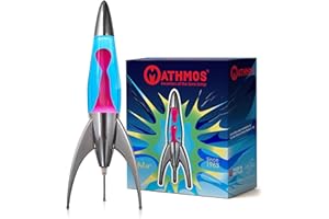 Mathmos Lampada lava razzo Telstar argento Inventori della lampada lava | Lampade Blu e Rosa in metallo fuso cromato, riempite a mano in Gran Bretagna