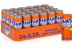 ‎FANTA Fanta Zero Orange - fruchtig-spritzige Limonade mit klassischem Orangen-Geschmack - ohne Zucker und ohne Kalorien - erfrischender Softdrink in stylischen Dosen (24 x 330 ml)