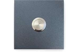 KTC-Home PREMIUM Türklingel Anthrazit - Flacher Drucktaster - Größe: 7x7cm - RAL 7016- UV & Witterungsbeständig - Pulverbeschichtet