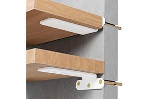 SAYAYO Escuadras para Estanterias Blanco Escuadras Metalicas Soporte Estanteria Pared 2 Piezas 150mm Soportes para Estanterías Flotantes Invisibles Capacidad de Carga 200 KG