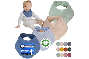 Flora Furora Bavaglini Neonato mussola cotone biologico (molto morbido) OEKO TEX 100 + GOTS | assorbenti + traspirante | Bavaglini Pappa Svezzamento triangolo, Neonato Accessori Utili