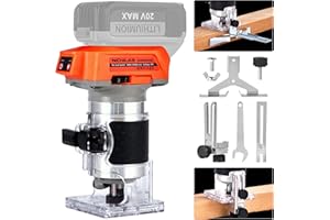 NICHILAS Cordless Trimmer Router, Brushless Hand Edge Trimmer for Wood Working Slotting, Trimming, Carving 1/4" Collet, Compatible with DEWALT 20V MAX Battery (NO Battery)