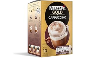 Nescafé Cappuccino - Café Soluble Natural - 3 Paquetes de 10 Sobres - Total: 30 Sobres