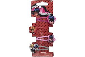 JOYTOY Joy Toy 65981 Figurines & personnages Miraculous Barrettes à cheveux – 4 motifs – sur carte arrière 5 x 1 x 15 cm, filles, lavande, orange, gris