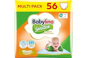 Babylino Sensitive Podkładki jednorazowe dla niemowląt, 90 x 60 cm, z dodatkową chłonnością, 56 sztuk